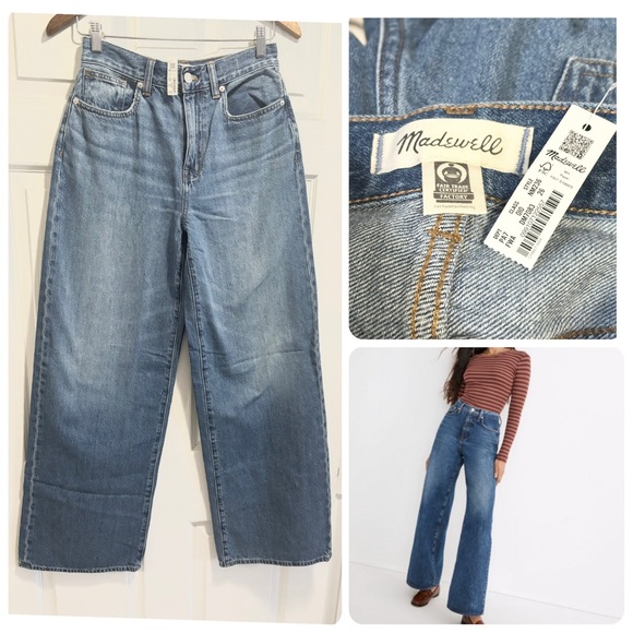 Madewell Denim - NWT Madewell Super Wide Leg Jeans High Rise 90s Style Size 26 Brand New